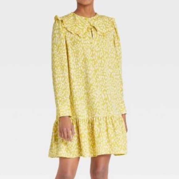 Who What Wear Citrus Leopard Long Sleeve Dress Women’s Size Medium - Picture 7 of 13